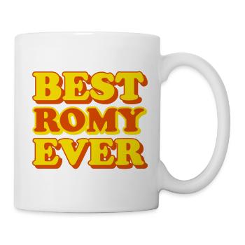 Lustiges Geschenk mit Vornamen Romy - Tasse - Weiß - Rechts