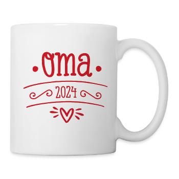 Oma 2024 Geschenk Geburt Enkelkind - Tasse - Weiß - Rechts