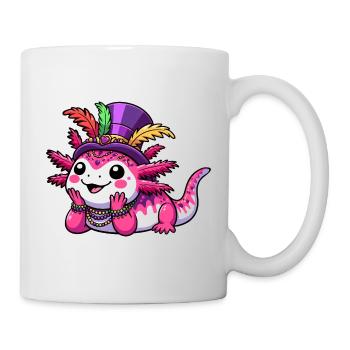 Mardi Gras Axolotl: Karnevals-Freude - Tasse - Weiß - Rechts