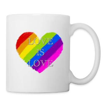 Stolz Regenbogenherz Liebe ist Liebe - Tasse - Weiß - Rechts