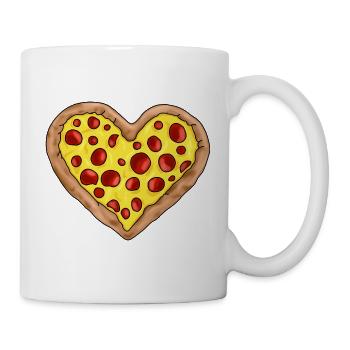 Pizza Herz Liebe Pizzalover - Ich liebe Pizza - Tasse - Weiß - Rechts