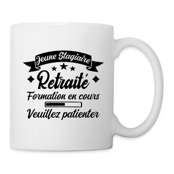 Young Retired Intern Quote Humor - Mug - white - Right