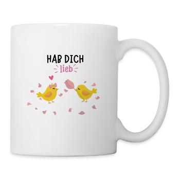 Hab Dich lieb | Geschenkidee für Valentinstag - Tasse - Weiß - Rechts