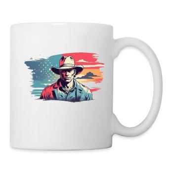 cow-boy vintage - Mug blanc - blanc - Droite