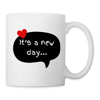 Motivational Norn Irish welcome 'Its a new day!' - Mug - white - Right