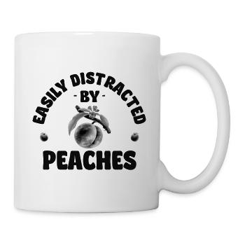 Easily distracted by peaches schwarz - Tasse - Weiß - Rechts