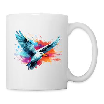 Colorful seagull paint blobs paint splashes - Mug - white - Right