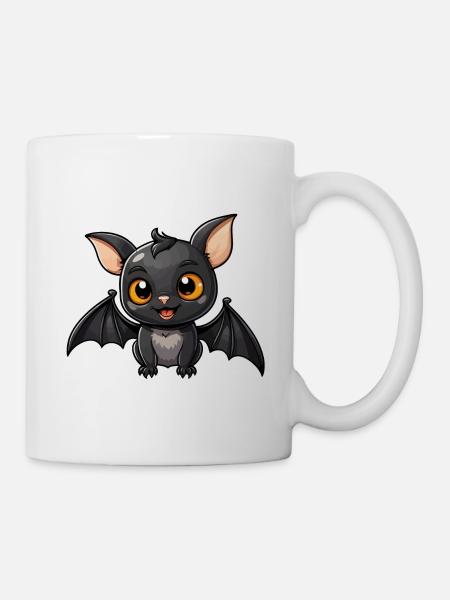 Fledermaus Niedlich Illustration - Tasse - Weiß