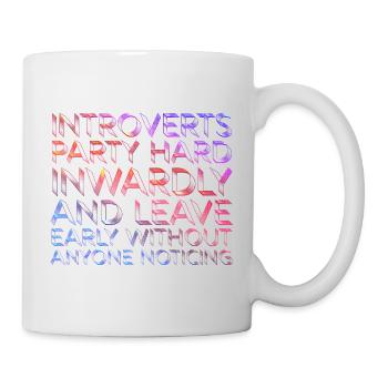 Introverts Party Hard Inwardly - Mug - white - Right