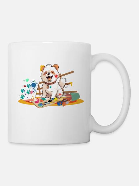 Chien coloré - Mug blanc - blanc