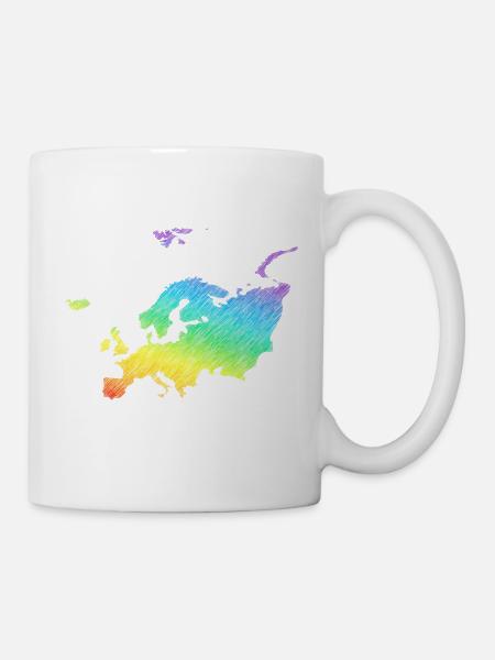 Europa bunt - Tasse - Weiß