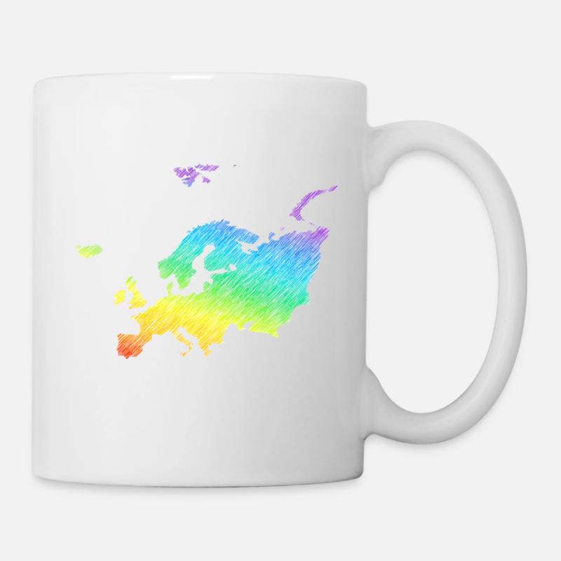 Europa bunt - Tasse - Weiß