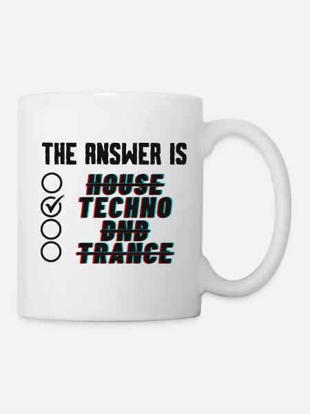 Antwort TECHNO - Tasse - Weiß