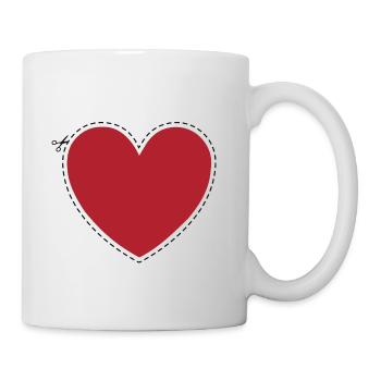 Coeur à découper - Mug blanc - blanc - Droite