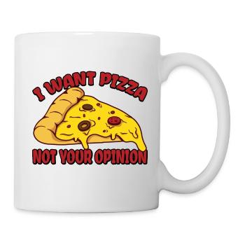 Je veux de la pizza, pas votre opinion 3 - Mug blanc - blanc - Droite