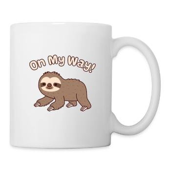 Cute Crawling Sloth On My Way Funny - Mug - white - Right