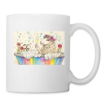 Schaf in Badewanne - Tasse - Weiß - Rechts