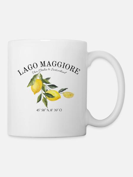 Lago Maggiore - Langensee - Schweiz - Italien - Tasse - Weiß