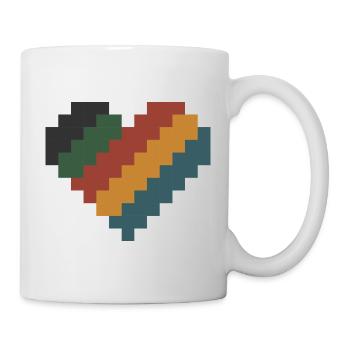 Retro Pixel Herz - Tasse - Weiß - Rechts