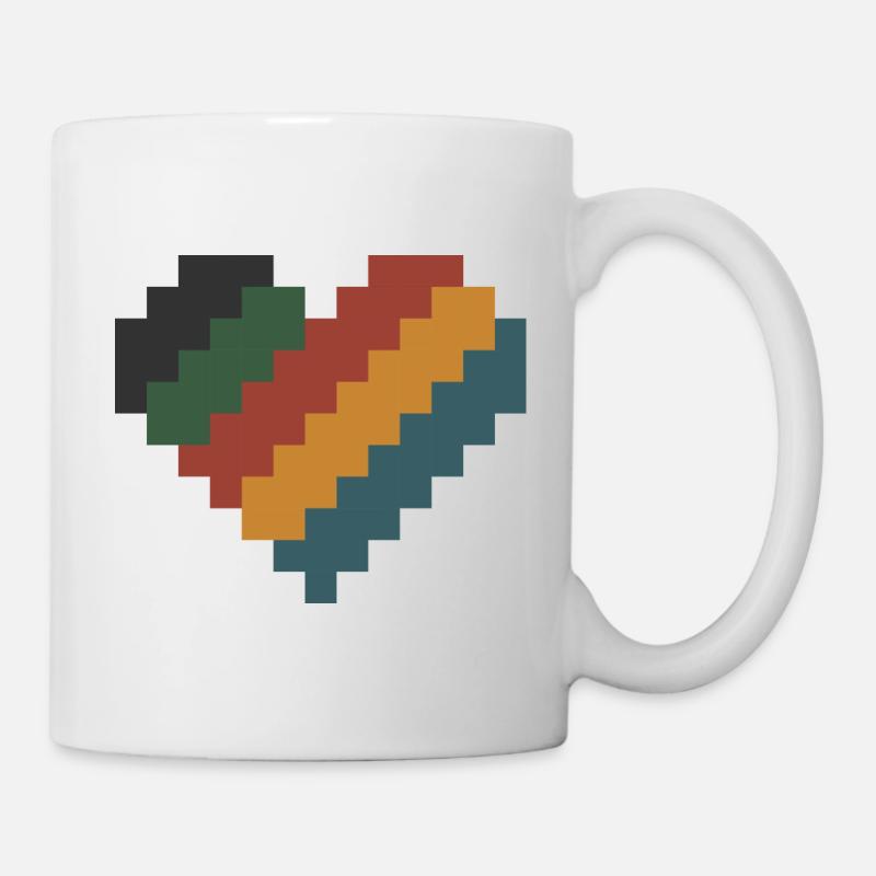 Retro Pixel Heart - Mug - white
