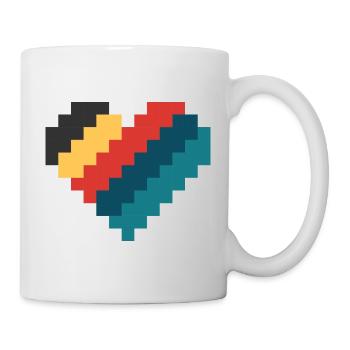 Retro Pixel Herz - Tasse - Weiß - Rechts