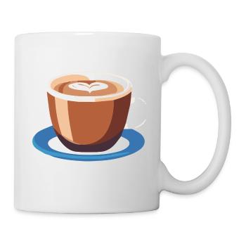 Coffee Frenchpress Cappuccino Latte Art - Mug - white - Right