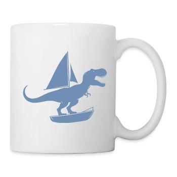 Minimalist dinghy with T-Rex summer - Mug - white - Right