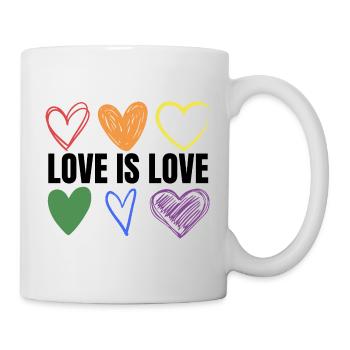 PRIDE Love is love black - Tasse - Weiß - Rechts