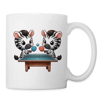 Lustiges Zebra Tischtennis Tischtennisspieler - Tasse - Weiß - Rechts