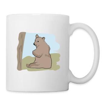 Illustriertes Design mit Bär - Tasse - Weiß - Rechts