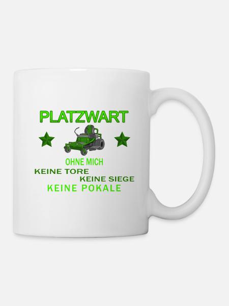 Platzwart Fussballplatz Tennisplatz - Tasse - Weiß
