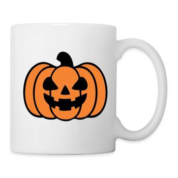 Halloween Kürbis - Tasse - Weiß - Rechts