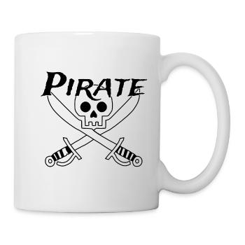 Pirate - Totenschädel - Tasse - Weiß - Rechts