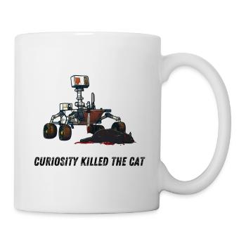 La curiosité a tué le chat Contour blanc - Mug blanc - blanc - Droite