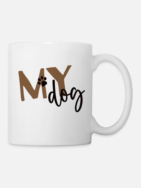 T-shirt pour chien - mon chien - Mug blanc - blanc