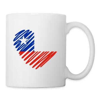 Chile Flagge Herz - Tasse - Weiß - Rechts