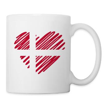 Graphique du drapeau du coeur du Danemark - Mug blanc - blanc - Droite