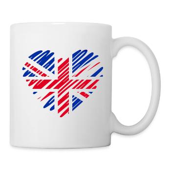 Conception du drapeau de l’Angleterre en forme de cœur - Mug blanc - blanc - Droite