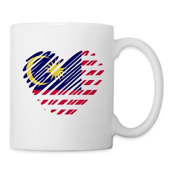 Malaysia Flagge Herz Design - Tasse - Weiß - Rechts