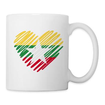 Myanmar Flagge Herz Design - Tasse - Weiß - Rechts