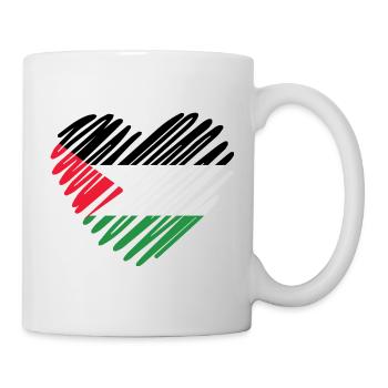 Drapeau de la Palestine en forme de cœur - Free Palestine - Mug blanc - blanc - Droite