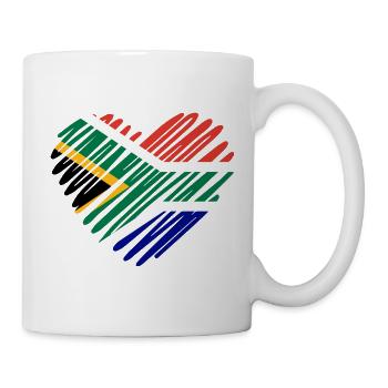 Afrique du Sud Love Heart - Drapeau inspiré Art - Mug blanc - blanc - Droite