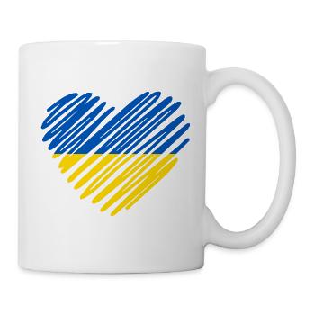 Ukraine Flagge Herz - Stolz, Ukrainer zu sein - Tasse - Weiß - Rechts
