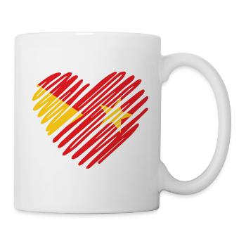 Drapeau du Tigré coeur - Fièrement coeur tigréen - Mug blanc - blanc - Droite
