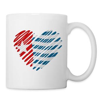Drapeau de la Papouasie occidentale en forme de cœur - Papouasie occidentale libre - Mug blanc - blanc - Droite