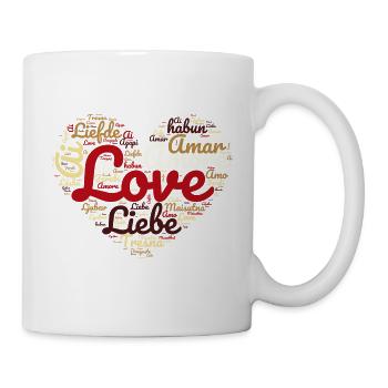 Cheesecake Herz - Shape Motiv Schrift Design Liebe - Tasse - Weiß - Rechts