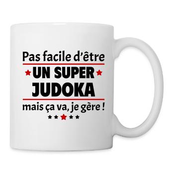 Pas facile d'être un super judoka, judo, noël - Mug blanc - blanc - Droite