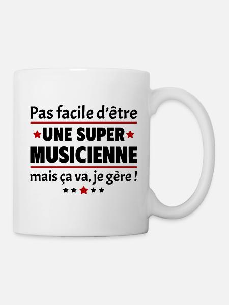 Pas facile d'être une super musicienne,cadeau noël - Mug blanc - blanc