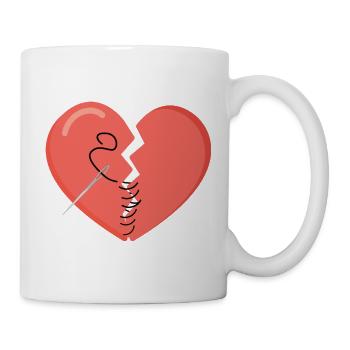 Stiching up your heart - Mug - white - Right