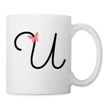 Lettre U Papillon Lettre - Mug blanc - blanc - Droite